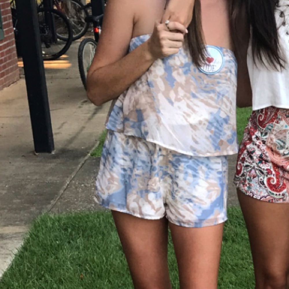 Strapless romper